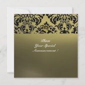 DAMASK-EDELSTEIN-MONOGRAMM grau Einladung (Rückseite)