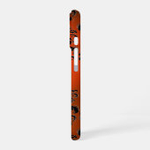 DAMASK EDMEL MONOGRAM orange schwarz violett iPhone 16 Hülle (Linke Seite)