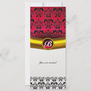 DAMASK EDMELSTEIN MONOGRAMM Eisrot Burgunderrot Einladung