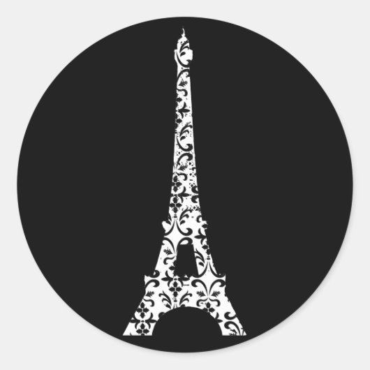 Damask Eiffel Tower Sticker (Vorderseite)