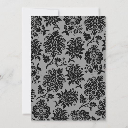 Damask Eiffelturm Hochzeit Einladung (Rückseite)