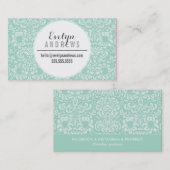 DAMASK EINFACHES SPOT-Muster cool-Minze grün Visitenkarte (Vorne/Hinten)