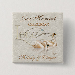 Damask Elegance Button
