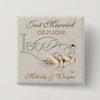 Damask Elegance Button