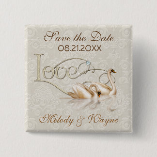 Damask Elegance Button