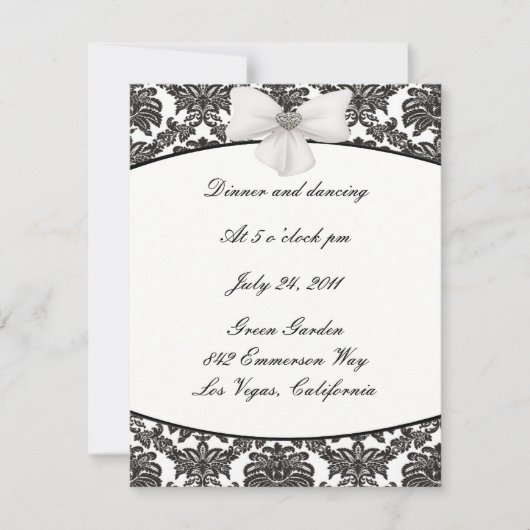 Damask Elegance Hochzeitskarten Einladung (Vorderseite)