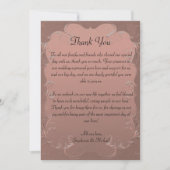 Damask Elegance Rose Gold Wedding Dankeskarte (Vorderseite)