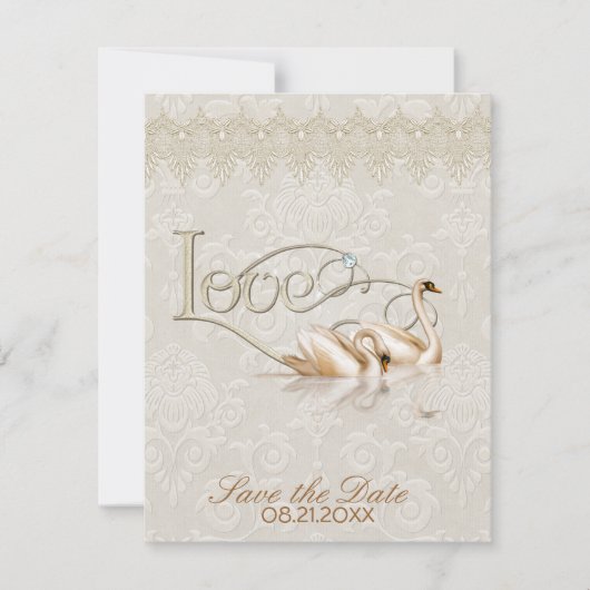 Damask Elegance Save The Date (Vorderseite)