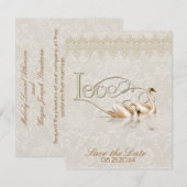 Damask Elegance Save The Date (Vorne/Hinten)