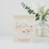Damask Elegance Save The Date (Stehend Vorderseite)
