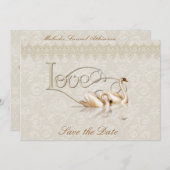 Damask Elegance Save The Date (Vorne/Hinten)