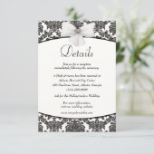 Damask Elegance Wedding Details Begleitkarte (Stehend Vorderseite)