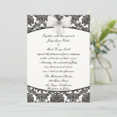 Damask Elegance Wedding Einladung (Stehend Vorderseite)