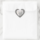 Damask Elegance Wedding Heart Stickers (Tasche)