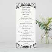 Damask Elegance Wedding Menu Card Menükarte (Stehend Vorderseite)