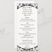 Damask Elegance Wedding Menu Card Menükarte (Vorne/Hinten)