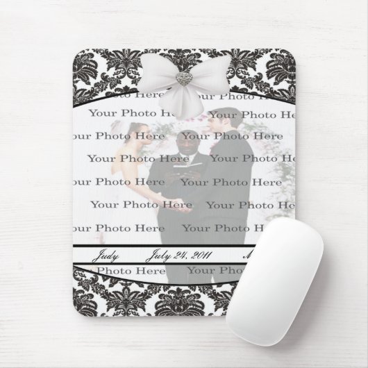 Damask Elegance Wedding Mouse Pad Mousepad (Mit Mouse)