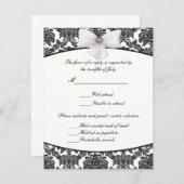 Damask Elegance Wedding Response Cards RSVP Karte (Vorne/Hinten)