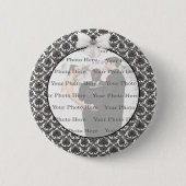 Damask Elegance Wedding Round Button (Vorderseite)