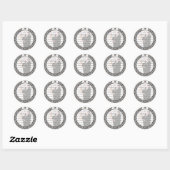 Damask Elegance Wedding Round Stickers (Blatt)