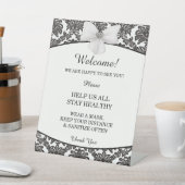 Damask Elegance Wedding Safety Sockelschild (In SItu)