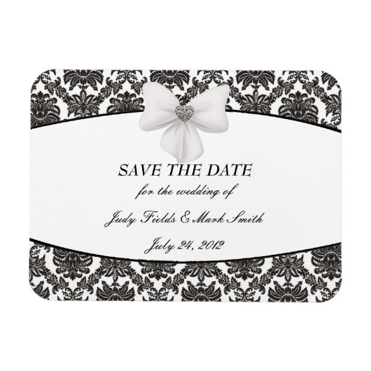 Damask Elegance Wedding Save the Date Magnet (Horizontal)