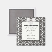 Damask Elegance Wedding Save the Date Magnet (Vorderseite/Rückseite)