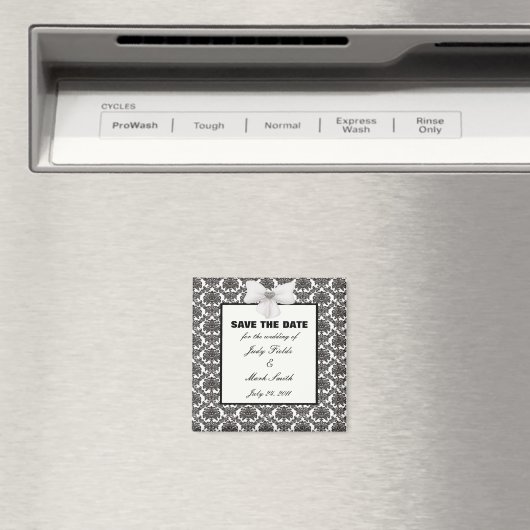 Damask Elegance Wedding Save the Date Magnet (In Situ (Geschirrspüler))
