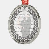 Damask Elegance Wedding Silver Round Ornament Aus Metall (Links)