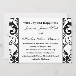 Damask Elegant Formal Wedding Ankündigung