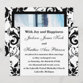 Damask Elegant Formal Wedding Ankündigung (Vorne/Hinten)