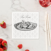 Damask Eleganter Tea Party Teapot Benutzerdefinier Serviette (Beispiel)