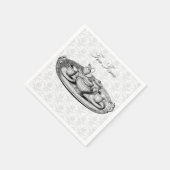 Damask Eleganter Tea Party Teapot Benutzerdefinier Serviette (Ecke)