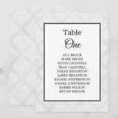 Damask Elegantes Hochzeitstichtabelle mit minimale (Vorne/Hinten)