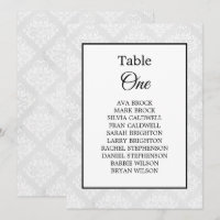 Damask Elegantes Hochzeitstichtabelle mit minimale