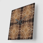 Damask Elemente on old Paper Background Quadratische Wanduhr (Winkel)