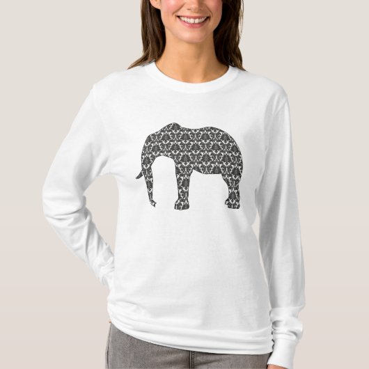 Damask Elephant Pattern Top Dame (Vorderseite)