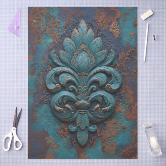 Damask Embossed Fleur-De-Lis Decoupage Seidenpapier (Basteln)