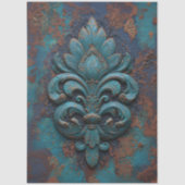 Damask Embossed Fleur-De-Lis Decoupage Seidenpapier (Vorderseite)