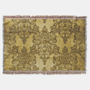Damask erschüttertes rustikales dunkelgelbes Gold Decke