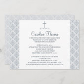 Damask Erste Kommunion Einladung (Vorne/Hinten)