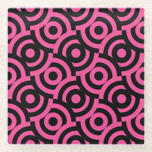 Damask Fabric Decorative Print Glasuntersetzer (Vorderseite)