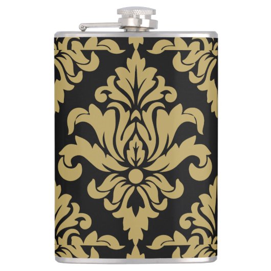 Damask Fabric dekoriert Print Flachmann (Vorderseite)