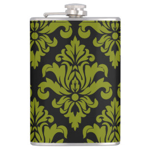 Damask Fabric dekoriert Print Flachmann