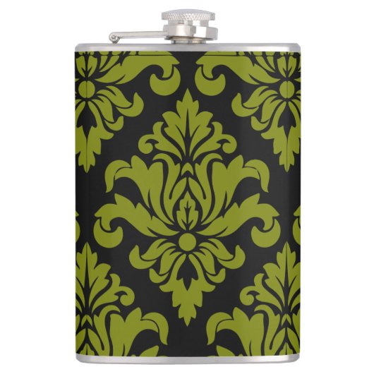 Damask Fabric dekoriert Print Flachmann (Vorderseite)