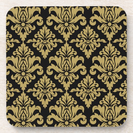 Damask Fabric dekoriert Print Getränkeuntersetzer (Vorderseite)