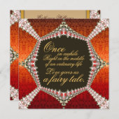 Damask Fairytale Lacy Wedding Einladung (Vorne/Hinten)