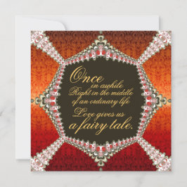 Damask Fairytale Lacy Wedding Einladung