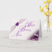 Damask February Gemstone Birthday Greeting Card Karte (Gelbe Blume)