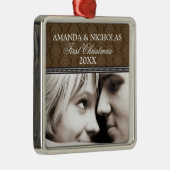 Damask First Christmas Wedding Ornament (braun) (Rechts)